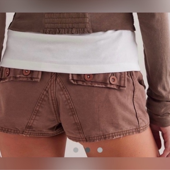 FREE PEOPLE All Yours Micro Shorts Chocolate Brown - Picture 4 of 8